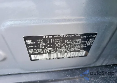 2018 Subaru Outback 2.5I Limited z USA, uszkodzony, nr VIN 4S4BSANCXJ3304072